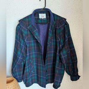 Vintage Avoca Collection Tartan Wool Jacket Made in Ireland